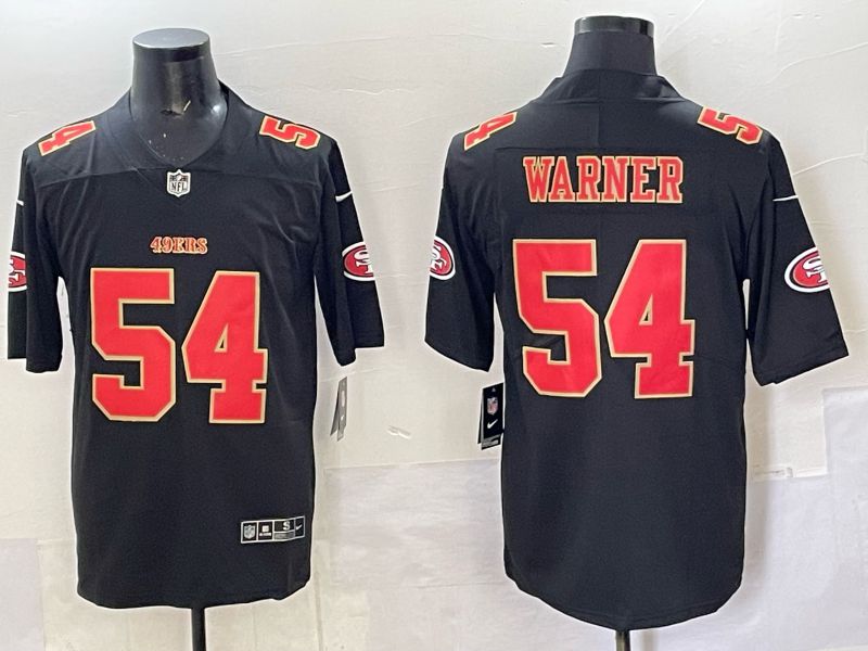Men San Francisco 49ers 54 Warner Black gold Nike Limited NFL 2025 Jersey style 01